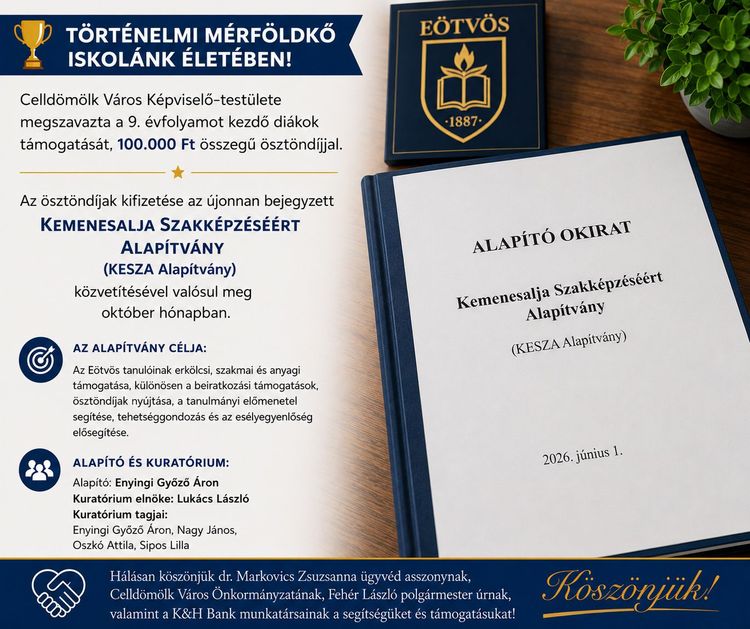 📢 Történelmi mérföldkő iskolánk életében!