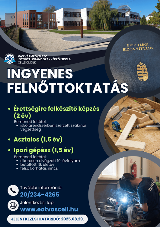 Ingyenes felnőttoktatás szeptembertől!