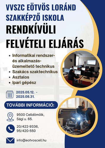 Kedves 8. osztályos Tanulók/Szülők! Még van hely!